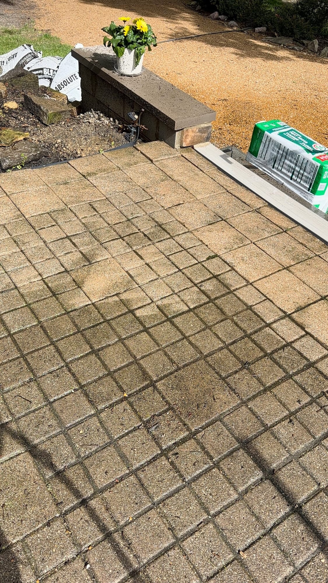 New paver walkway after installation